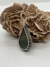 Load image into Gallery viewer, Hand Carved Echo Ridge Jasper Sterling Silver Wire Wrap Pendant
