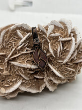 Load image into Gallery viewer, Hand Carved Petrified Wood Simple Oxidized Copper Wire Wrap Pendant
