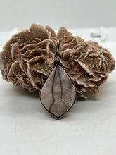 Load image into Gallery viewer, Hand Carved Petoskey Stone Oxidized Copper Simple Wire Wrap Pendant
