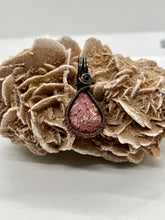 Load image into Gallery viewer, Hand Carved Firetruck Fordite Oxidized Copper Wire Wrap Pendant
