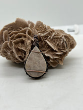 Load image into Gallery viewer, Hand Carved Petoskey Stone Braided Oxidized Copper Wire Wrap Pendant
