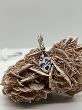 Load image into Gallery viewer, Hand Carved Fordite Sterling Silver Wire Wrap Pendant
