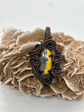 Load image into Gallery viewer, Bumblebee Jasper Oxidized Copper Wire Wrap Pendant
