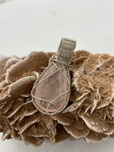 Load image into Gallery viewer, Rose Quartz Sterling Silver Wire Wrapped Pendant
