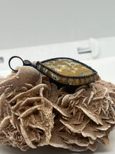 Load image into Gallery viewer, Hand Carved Ocean Jasper Oxidized Copper Wire Wrap Pendant
