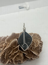 Load image into Gallery viewer, Hand Carved Serpentine Sterling Silver Wire Wrap Pendant
