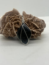 Load image into Gallery viewer, Hand Carved Serpentine Sterling Silver Wire Wrap Pendant
