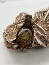 Load image into Gallery viewer, Bronzite Oxidized Copper Wire Wrap Pendant
