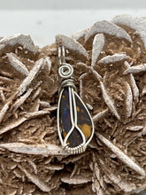 Load image into Gallery viewer, Boulder Opal Sterling Silver Simple Wire Wrap Pendant
