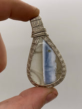 Load image into Gallery viewer, Blue Opal Sterling Silver Wire Wrap Pendant
