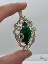 Load image into Gallery viewer, Hand Carved Malachite Sterling Silver Pendant
