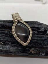 Load image into Gallery viewer, Black Sunstone Sterling Silver Wire Wrap Pendant
