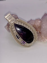 Load image into Gallery viewer, Purpurite &amp; Amethyst Sterling Silver Wire Wrap Pendant
